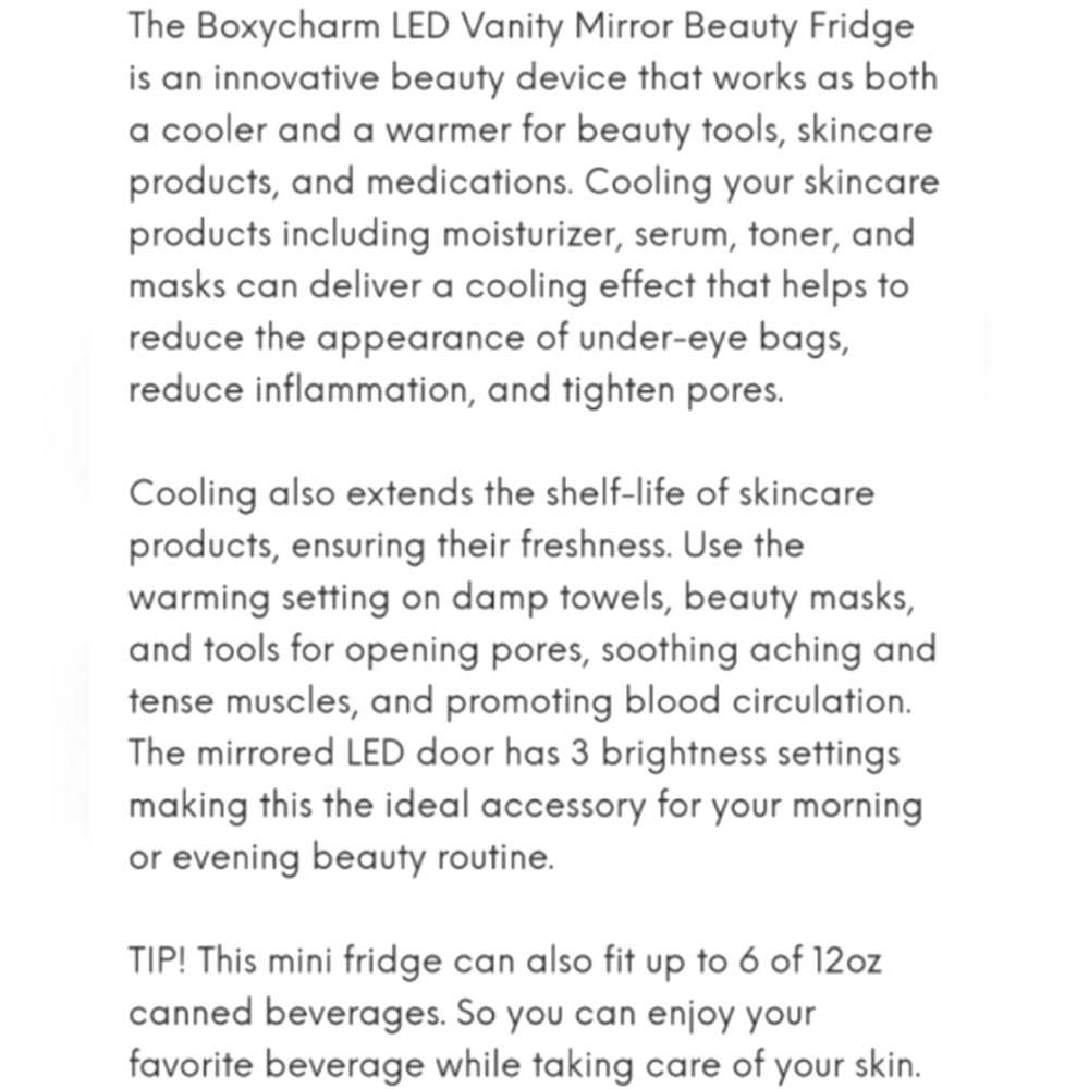 🖤 Boxycharm LED Vanity Mirror Cold & Hot Beauty Fridge - Picture 6 of 10